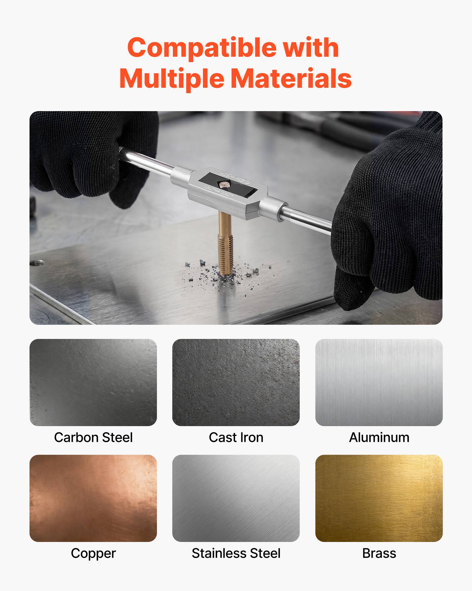 Compatible with Multiple Materials

- Carbon Steel
- Cast Iron
- Aluminum
- Copper
- Stainless Steel
- Brass