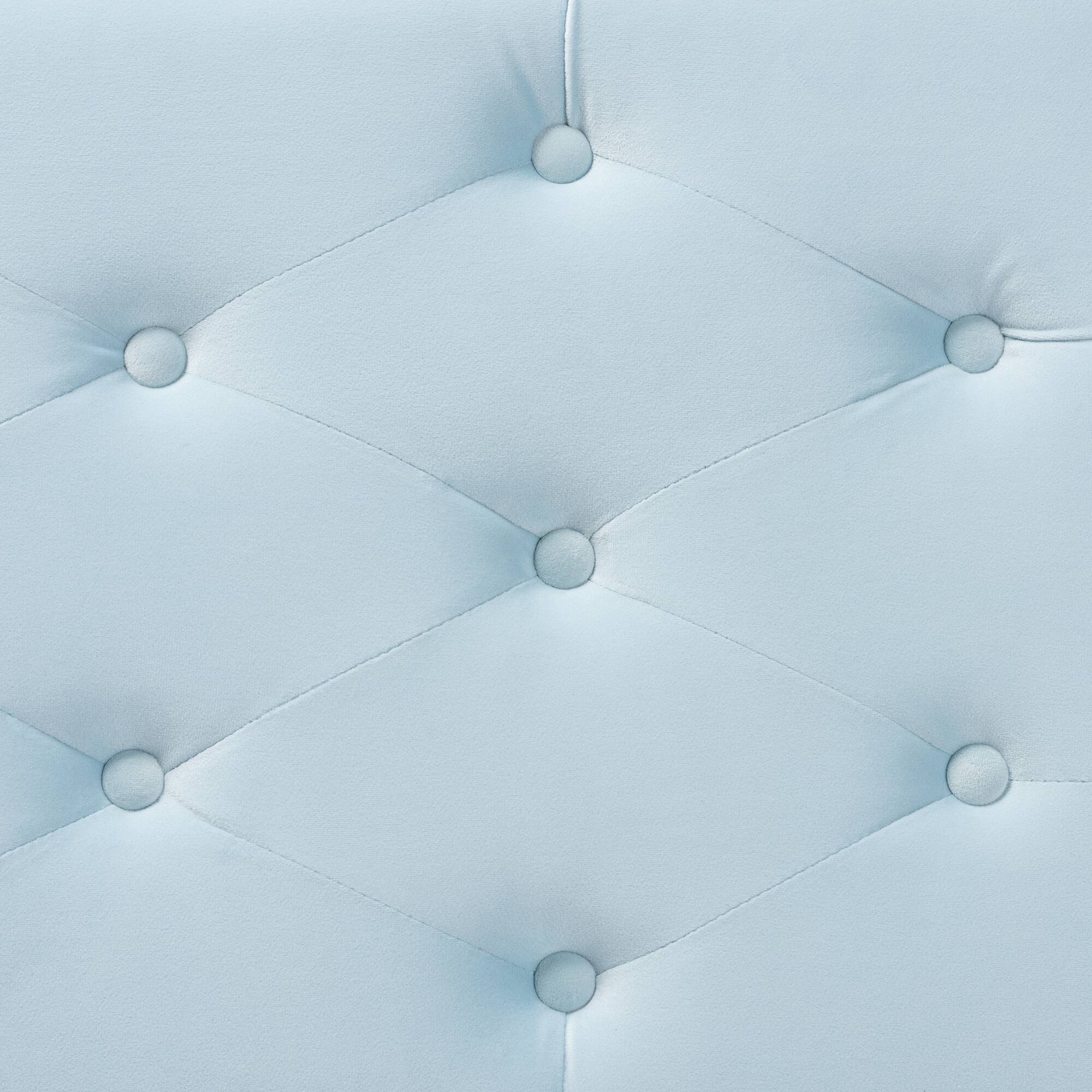 Alt View 2. Baxton Studio - Mabel Modern and Contemporary Transitional Velvet Fabric Upholstered Silver Finished Storage Ottoman - Light Blue/Silver.