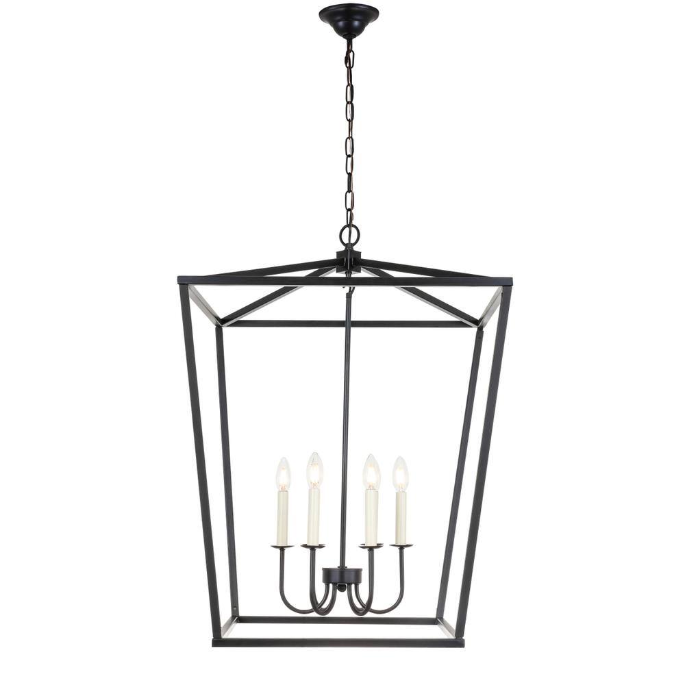 Alt View 7. Living District - Maddox 6 light Black chandelier - Black.