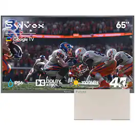 Bundle - Sylvox - 65" Outdoor TV with TV Cover, 1000nits Google Smart TV, IP56 Waterproof Partial Sun Outside TV(Deck Pro3.0)