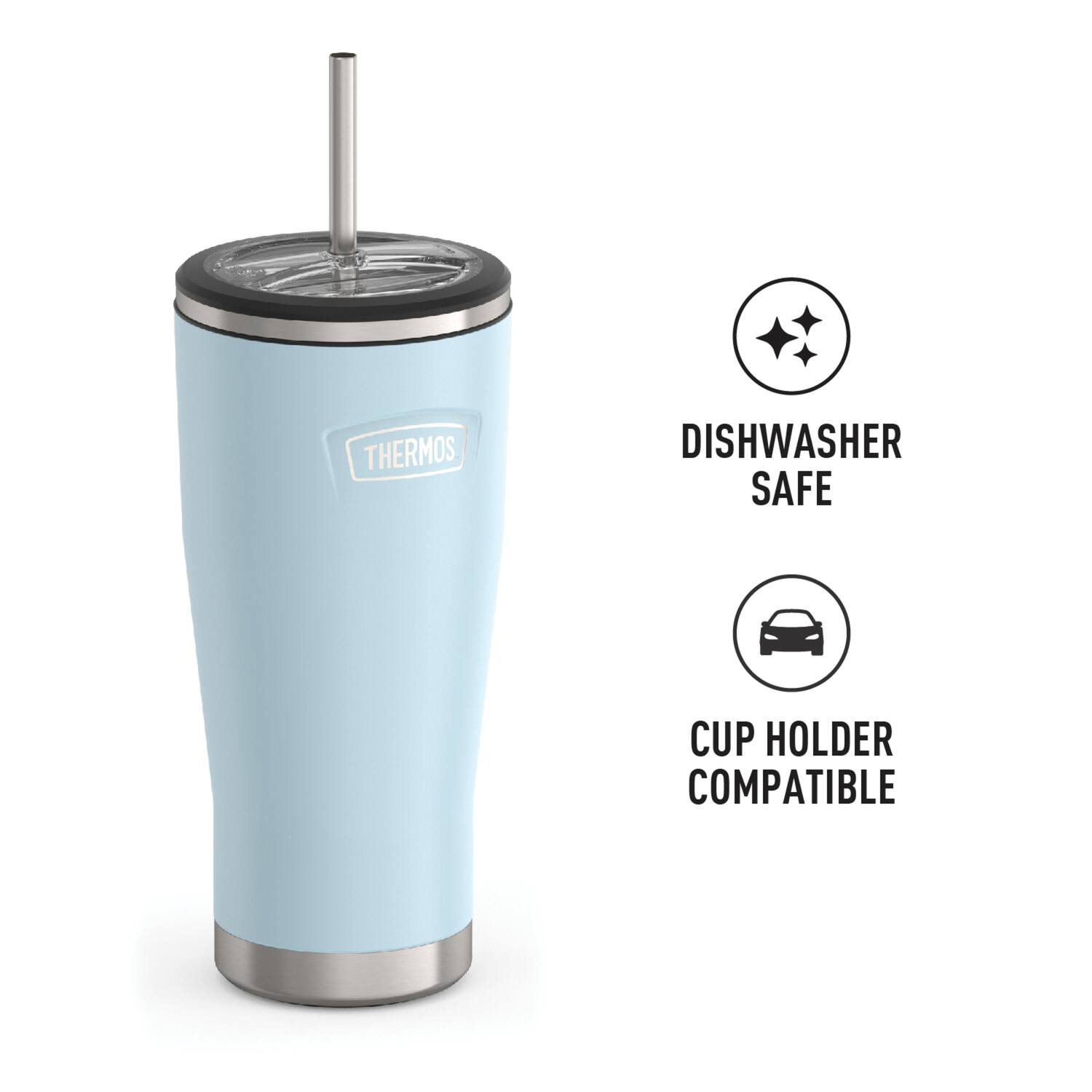- THERMOS
- DISHWASHER SAFE
- CUP HOLDER COMPATIBLE