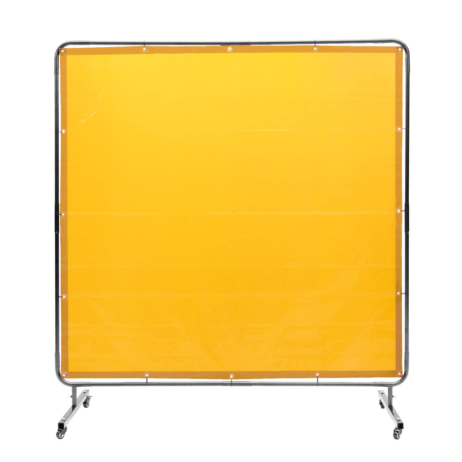 Alt View 5. VEVOR - Welding Screen with Frame, 6' x 6' Welding Curtain Screen, Flame-Resistant Vinyl Welding Protection Screen - Yellow.