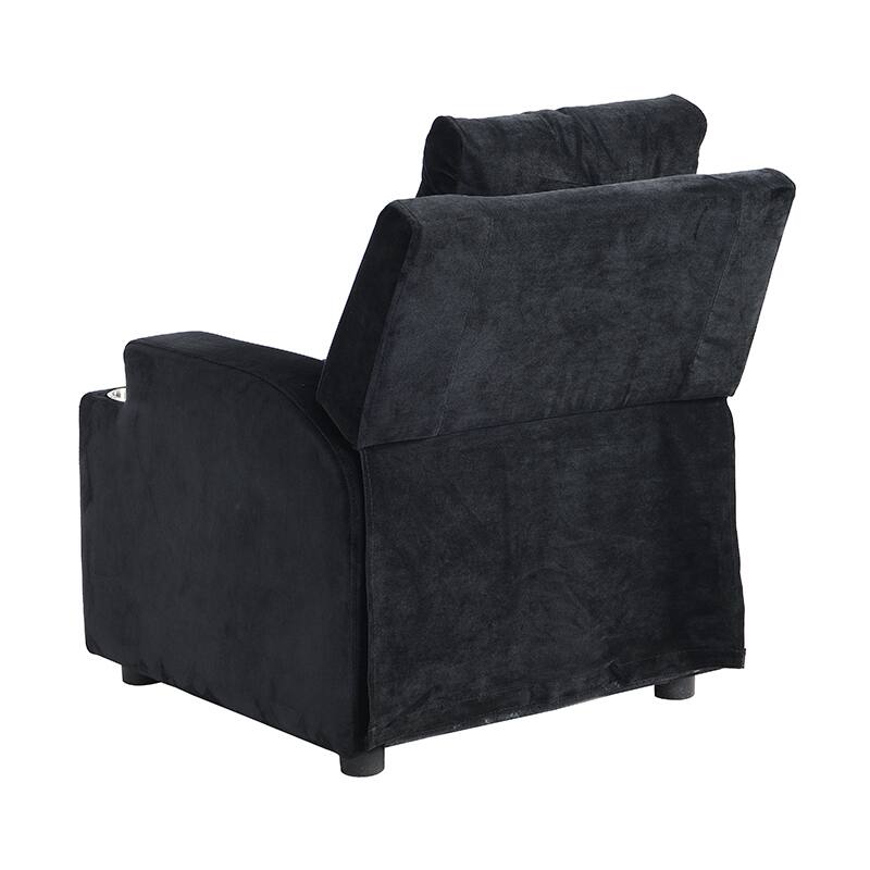 Alt View 5. GOODSILO - Kids Recliner Chair with Cup Holders, Footrest & Headrest - Upholstered Toddler Couch - Black.