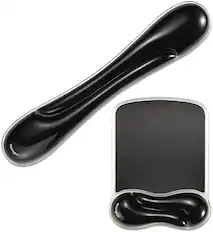 Front. Kensington - Duo Gel - Mouse & Keyboard Wrist Rest Bundle - Ergonomic - Black and Black.