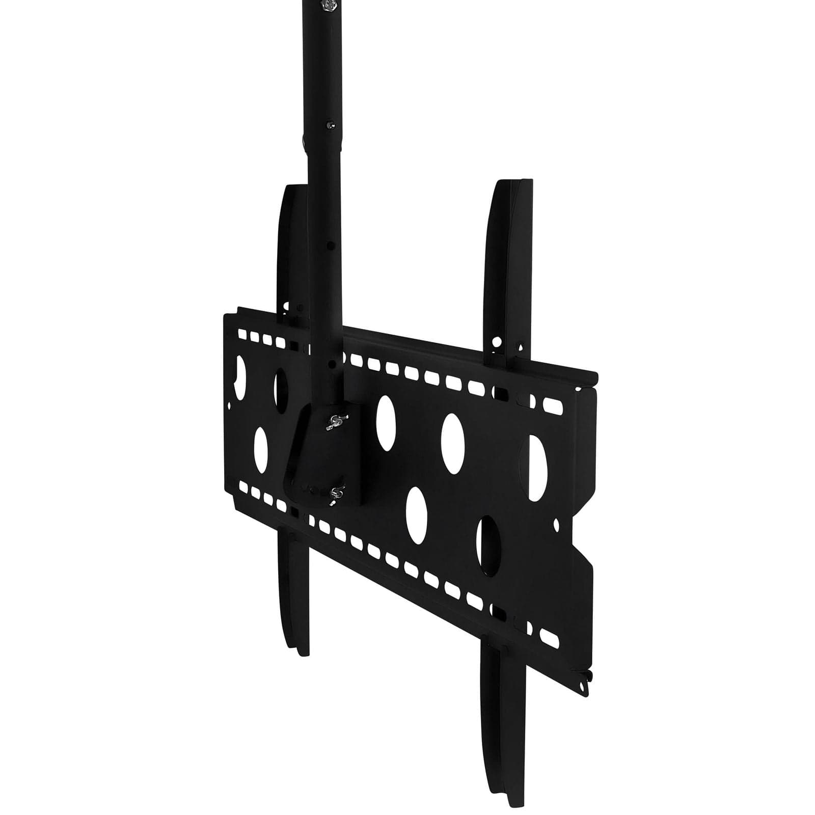 Left. Mount-It! - Full-Motion Ceiling TV Mount – Fits 42″–90″, 20° Tilt, 360° Swivel, 220 lb Capacity - Black.