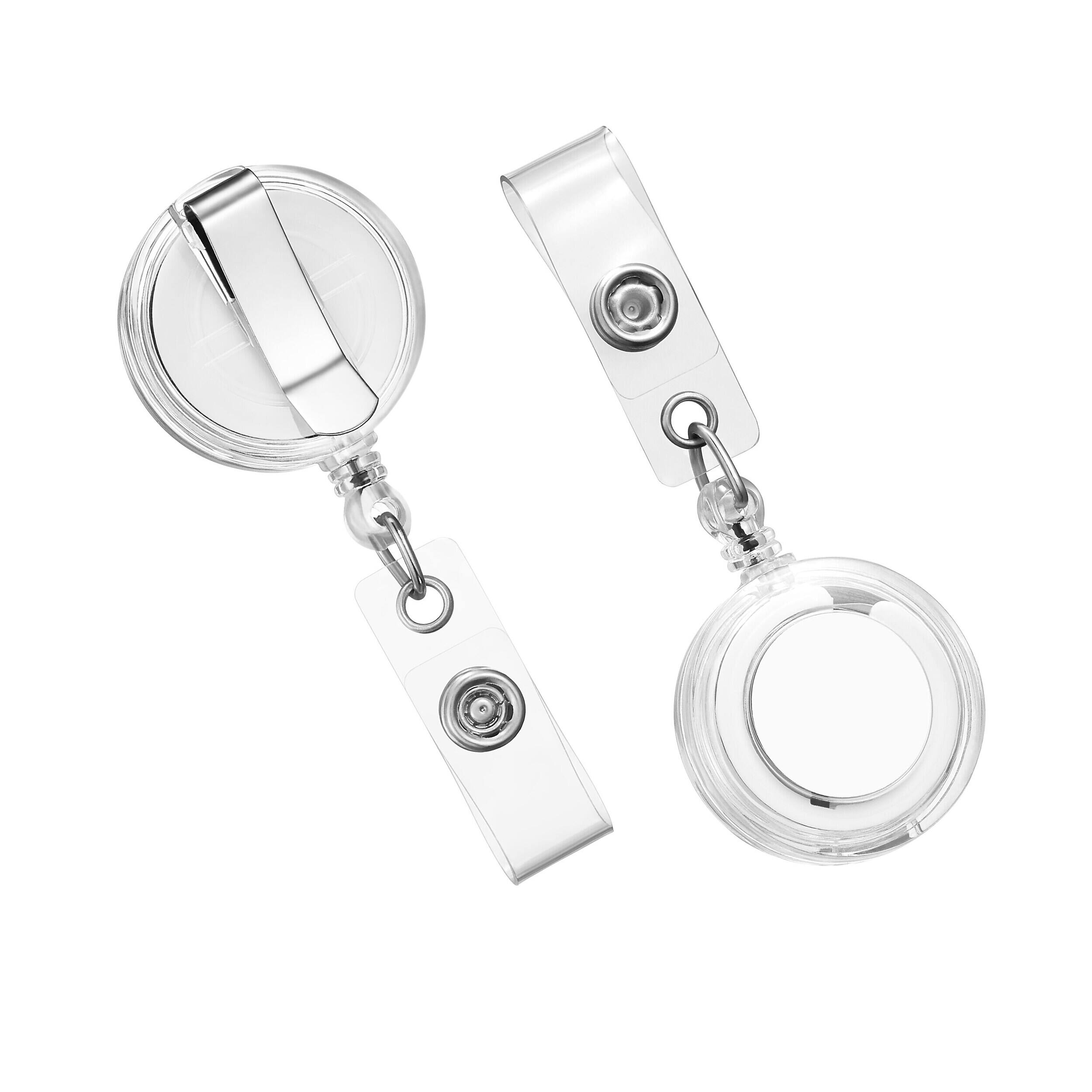 Alt View 6. Staples - Badge Reels, 33" Retractable Cord Length, Vinyl/Metal, 25/Pack - Translucent.