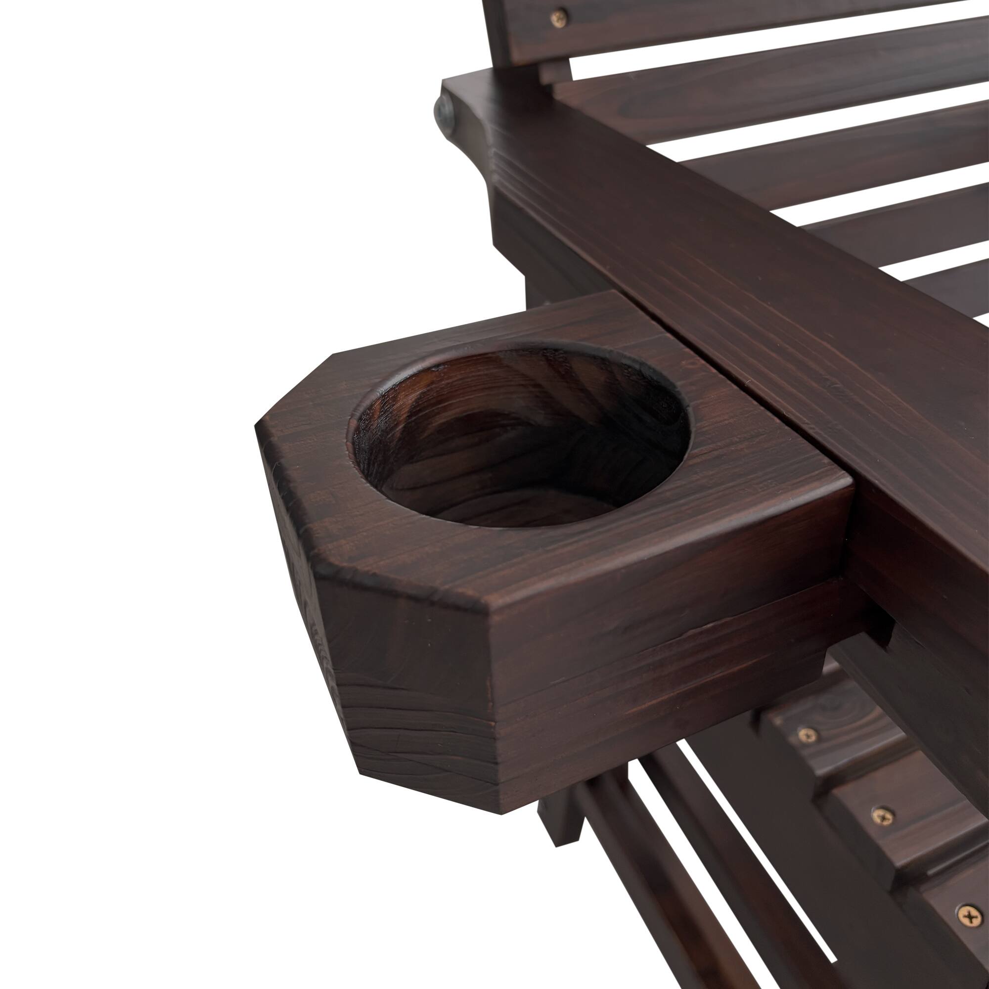 Alt View 7. Fortune Candy - Wooden Patio Glider w/High Back & Deep Contoured Seat, Solid Fir Wood, Heavy-Duty 600 lbs(1 Searter, 2 Pack) - Deep Brown.