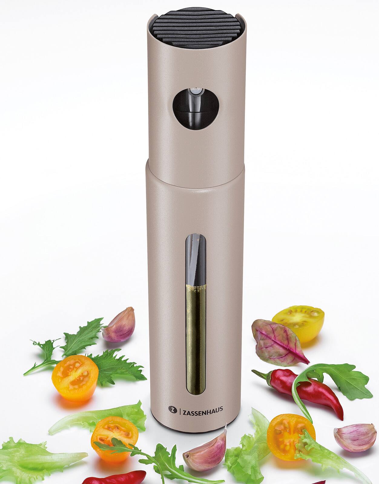 Alt View 2. Zassenhaus - Oleon Oil & Vinegar Sprayer, 7.5" H x 1.65", Gray - Gray.