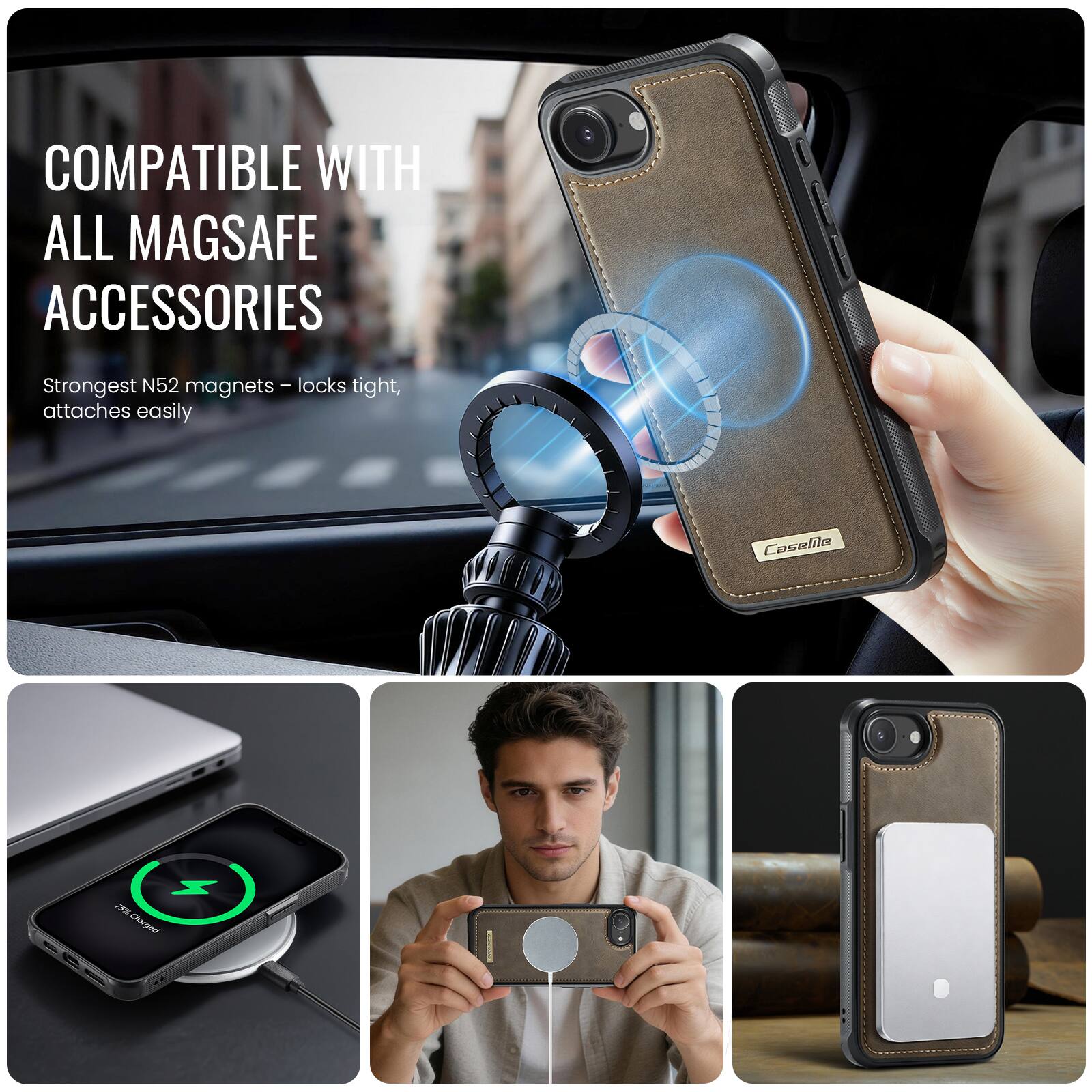 COMPATIBLE WITH ALL MAGSAFE ACCESSORIES

Strongest N52 magnets – locks tight, attaches easily