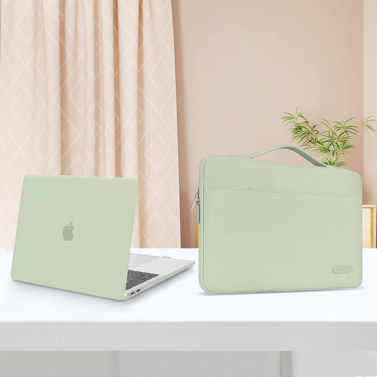 Alt View 3. mosiso - 5-in-1 MacBook Air 13 Case and Sleeve Kit A2337/A2179/A1932 - Sage Green.