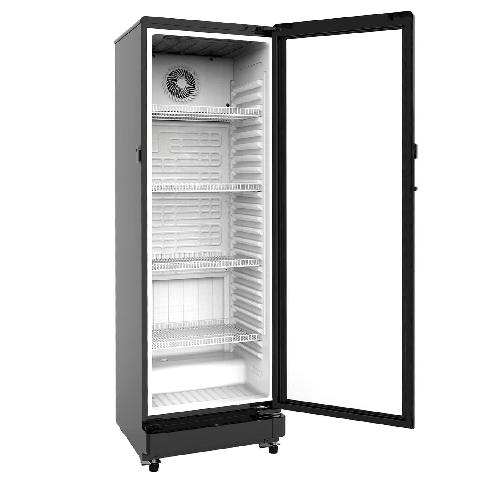 Back. Winado - 8.5 Cu.Ft Commercial Beverage Refrigerator ETL NSF, Merchandiser Display Refrigerator Beverage Cooler Glass Door - Black.
