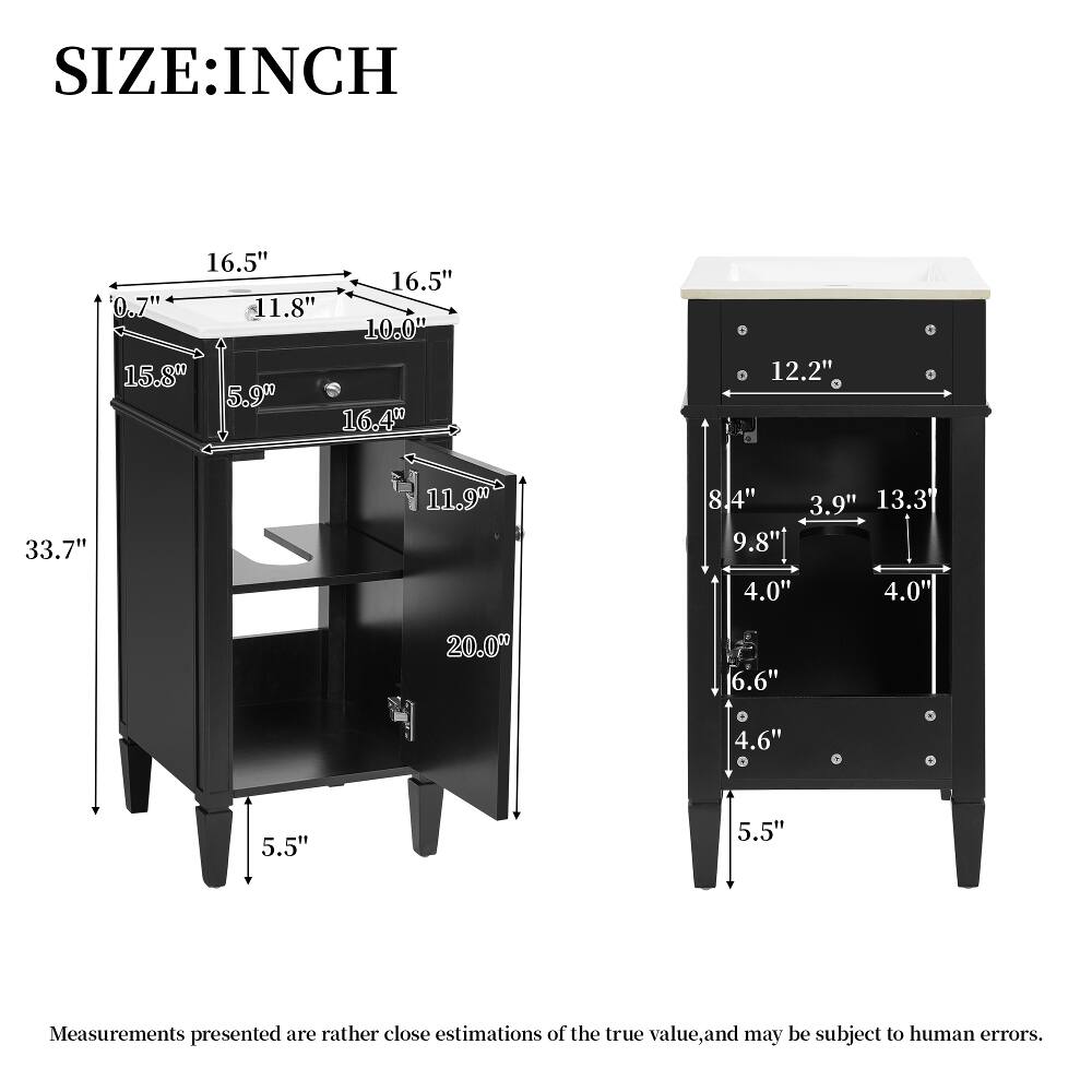 SIZE: INCH

16.5" 16.5" 0.7" 11.8" 10.0" 15.8" 5.9" 16.4" 11.9" 8.4" 3.9" 13.3 9.8" 4.0" 4.0" 20.0" 6.6" 4.6" 5.5" 5.5" 12.2" 33.7"

Measurements presented are rather close estimations of the true value, and may be subject to human errors.
