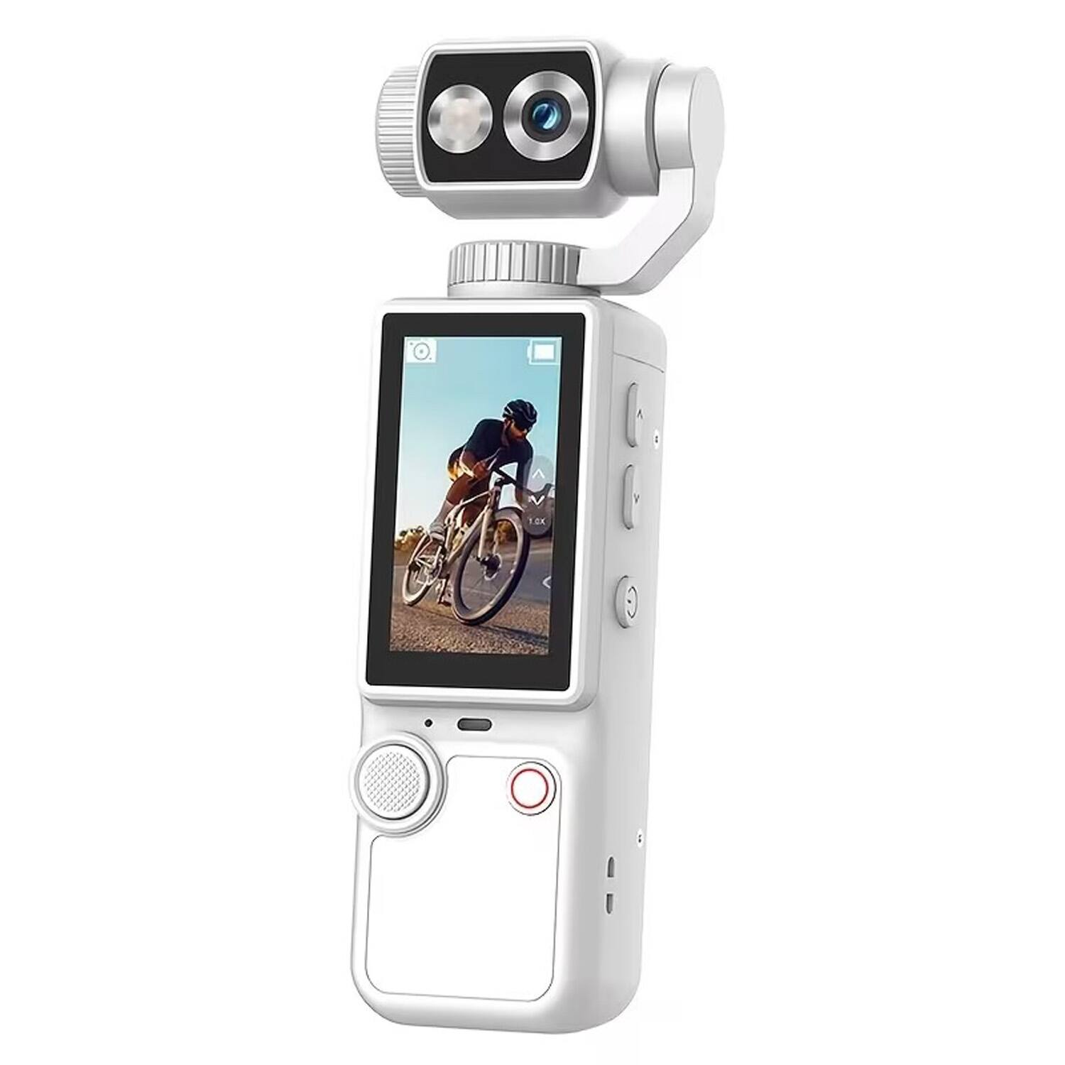 Front. Umeiluce - 4K Handheld Camera Action Camera 1080 Full HD Gift Vlogging Camera with fill Light-White.