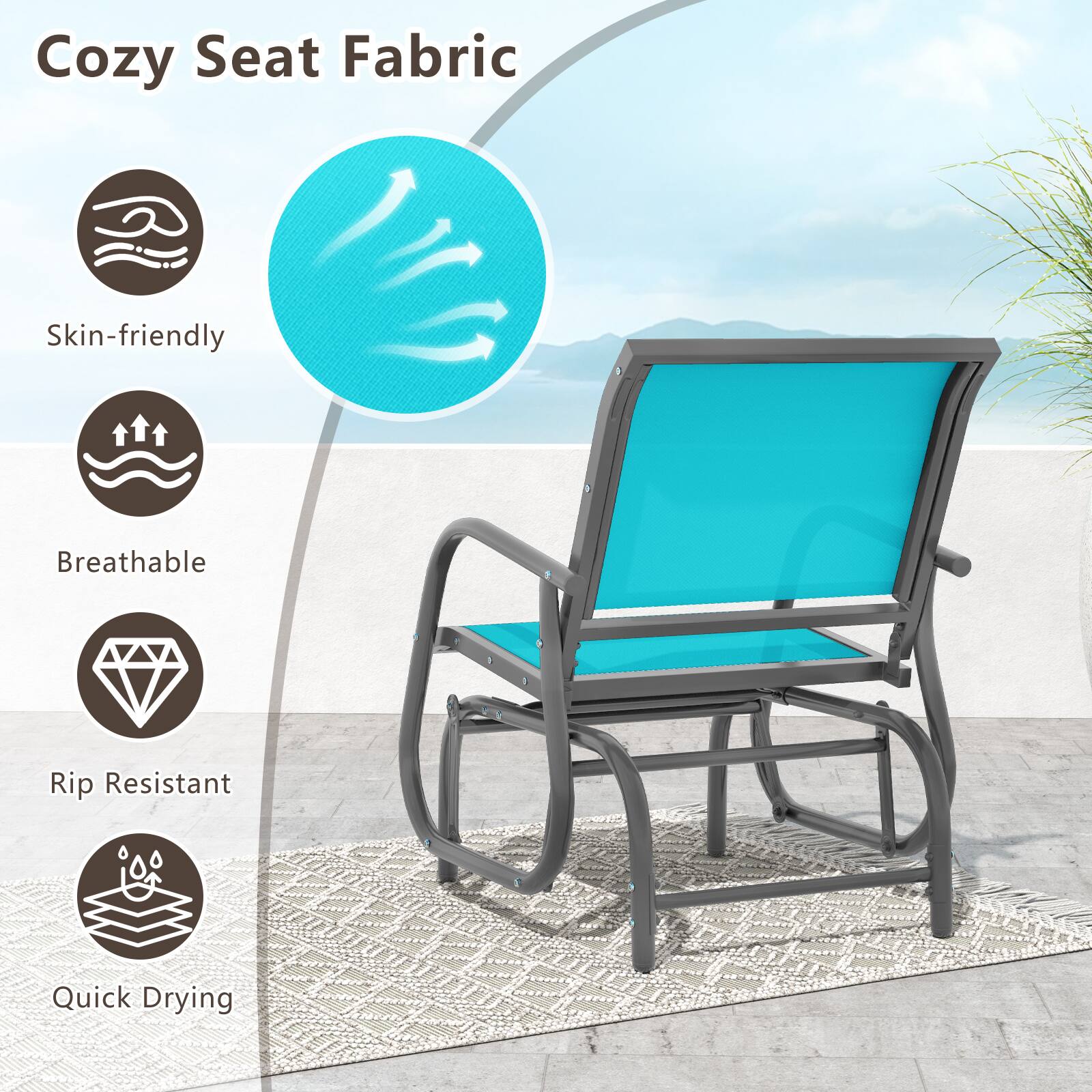 Cozy Seat Fabric

- Skin-friendly
- Breathable
- Rip Resistant
- Quick Drying