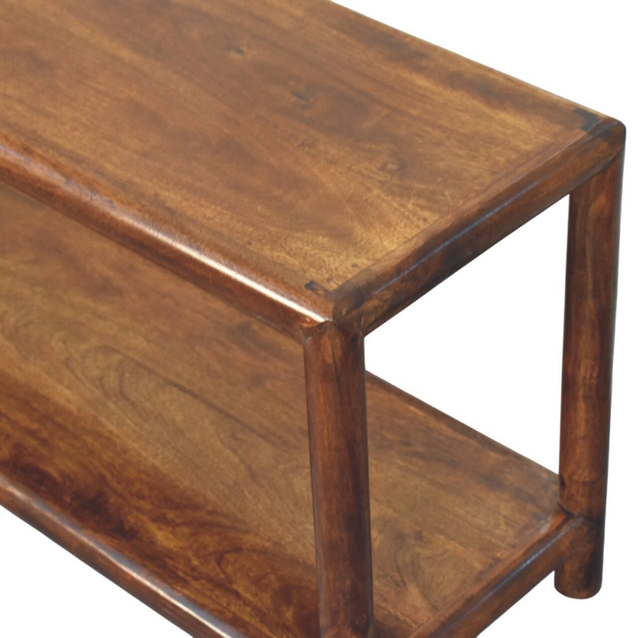 Alt View 2. Artisan Furniture - Artisan Furniture Solid Wood Regency Bench, 1 Open Slot, Dark Brown - Dark Brown.