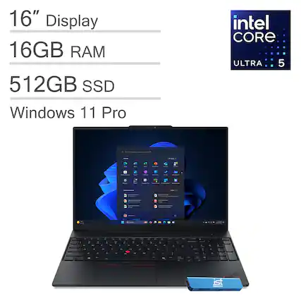 16" Display
16GB RAM
512GB SSD
Windows 11 Pro
Intel Core Ultra 5