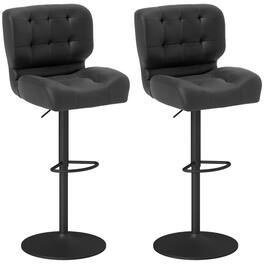 SlickBlue - Stylish Height-Adjustable Bar Stool with Swivel, Footrest, and Comfortable Upholstery for Modern Kitchens - Black