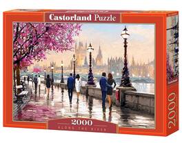 Castorland - 2000 Piece Jigsaw Puzzles, Along the River, Art. Puzzle, paintings puzzle, Adult Puzzles, C-200566-2 - Red