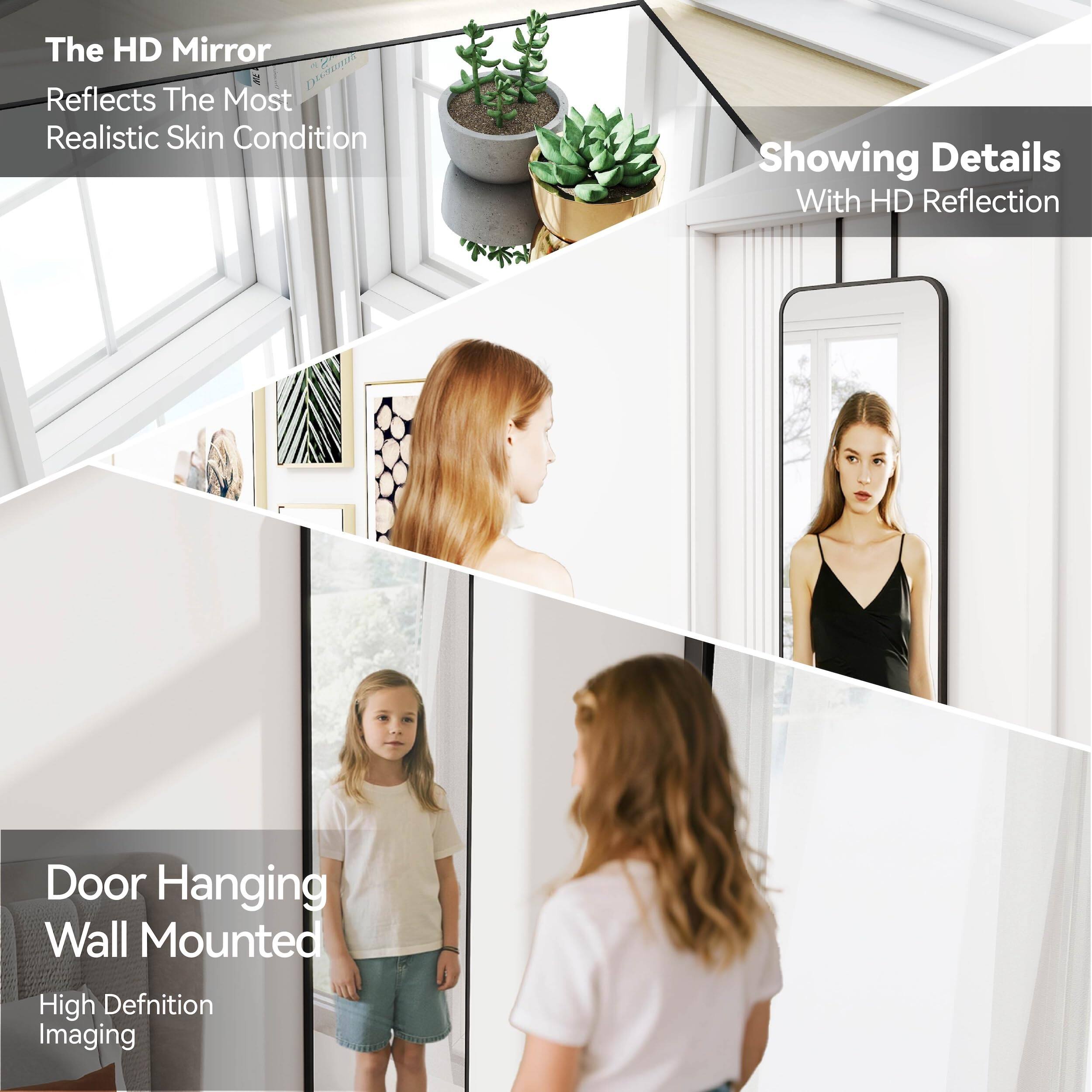 The HD Mirror  
Reflects The Most Realistic Skin Condition  

Showing Details  
With HD Reflection  

Door Hanging Wall Mounted  
High Definition Imaging