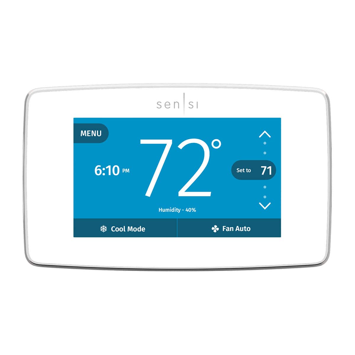 Copeland - Sensi Touch Smart Programmable Wi-Fi Thermostat-Works with Alexa, C-Wire Required - White - Front_Zoom
