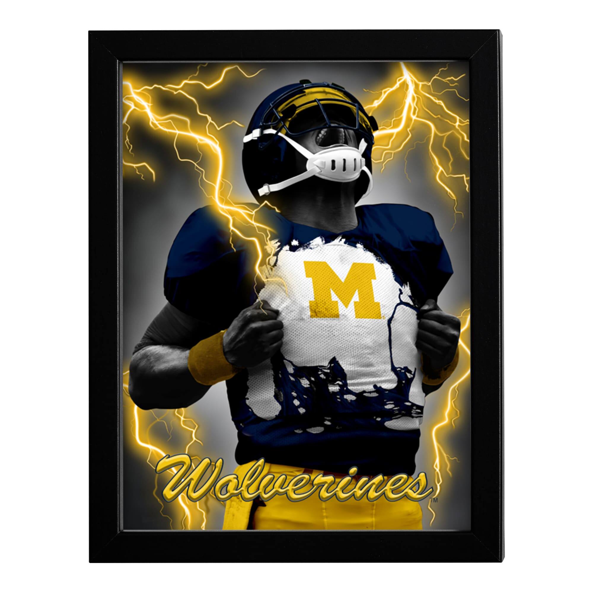 Michigan Wolverines 14" x 18" Framed 3D Lenticular Art