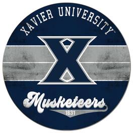 Jardine - Xavier Musketeers 20'' x 20'' Retro Logo Circle Sign - Navy