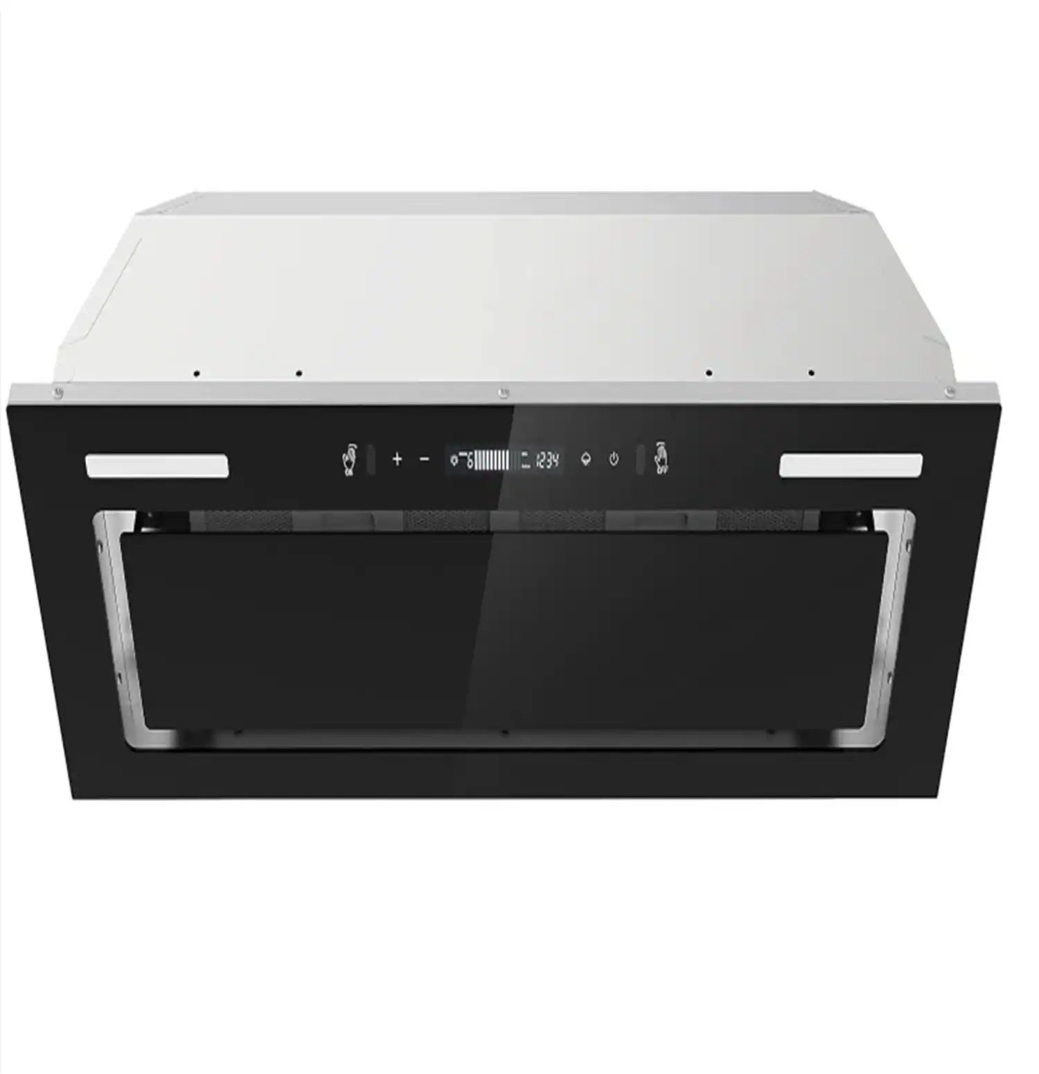 Front. Lycvki - 30 Inch Range Hood Insert 800CFM Built-in Black Glass Kitchen Vent Hood Gesture and Touch Control - Black Glass.