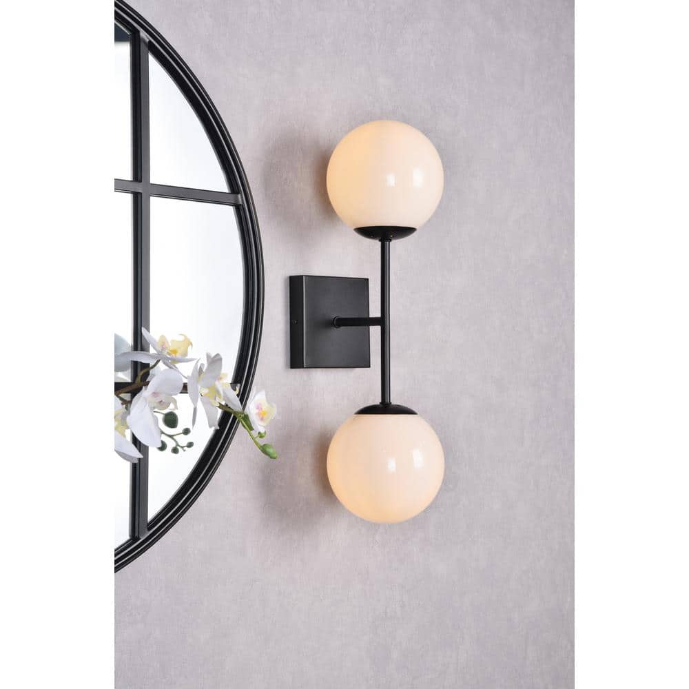Living District - Neri 2 lights glass wall sconce - Black And White price history on PriceWatchPro