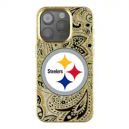 Keyscaper - NFL - Pittsburgh Steelers Paisley Bling iPhone Case - 14 - Gold