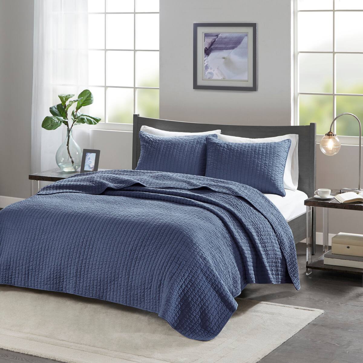 TinyHomie - 3 Piece Quilt Set Full/Queen - Navy