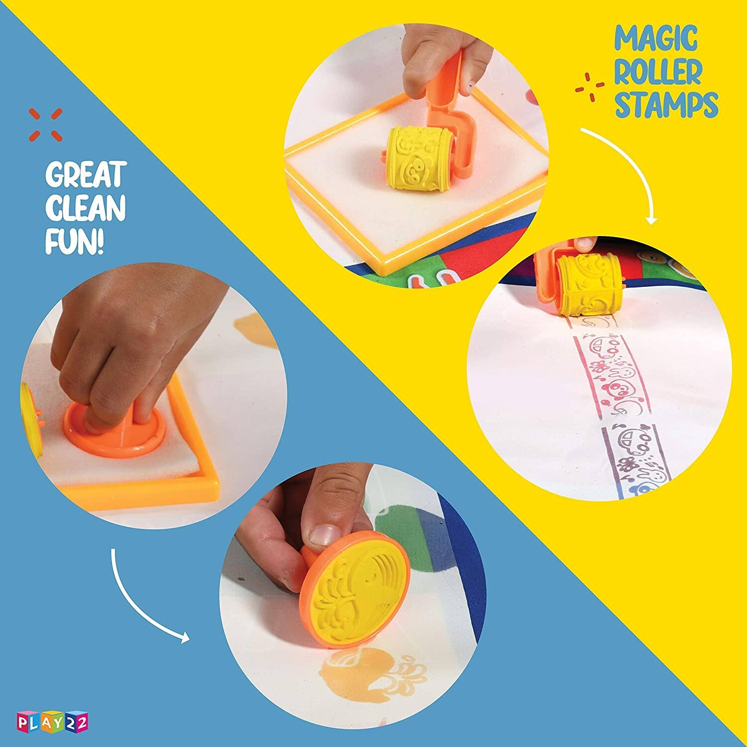 MAGIC ROLLER STAMPS  
GREAT CLEAN FUN!  
PLAY22