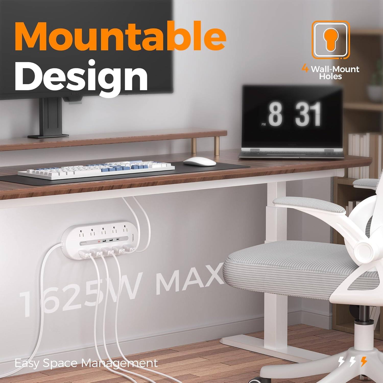 Mountable Design  
4 Wall-Mount Holes  
1625W MAX  
Easy Space Management