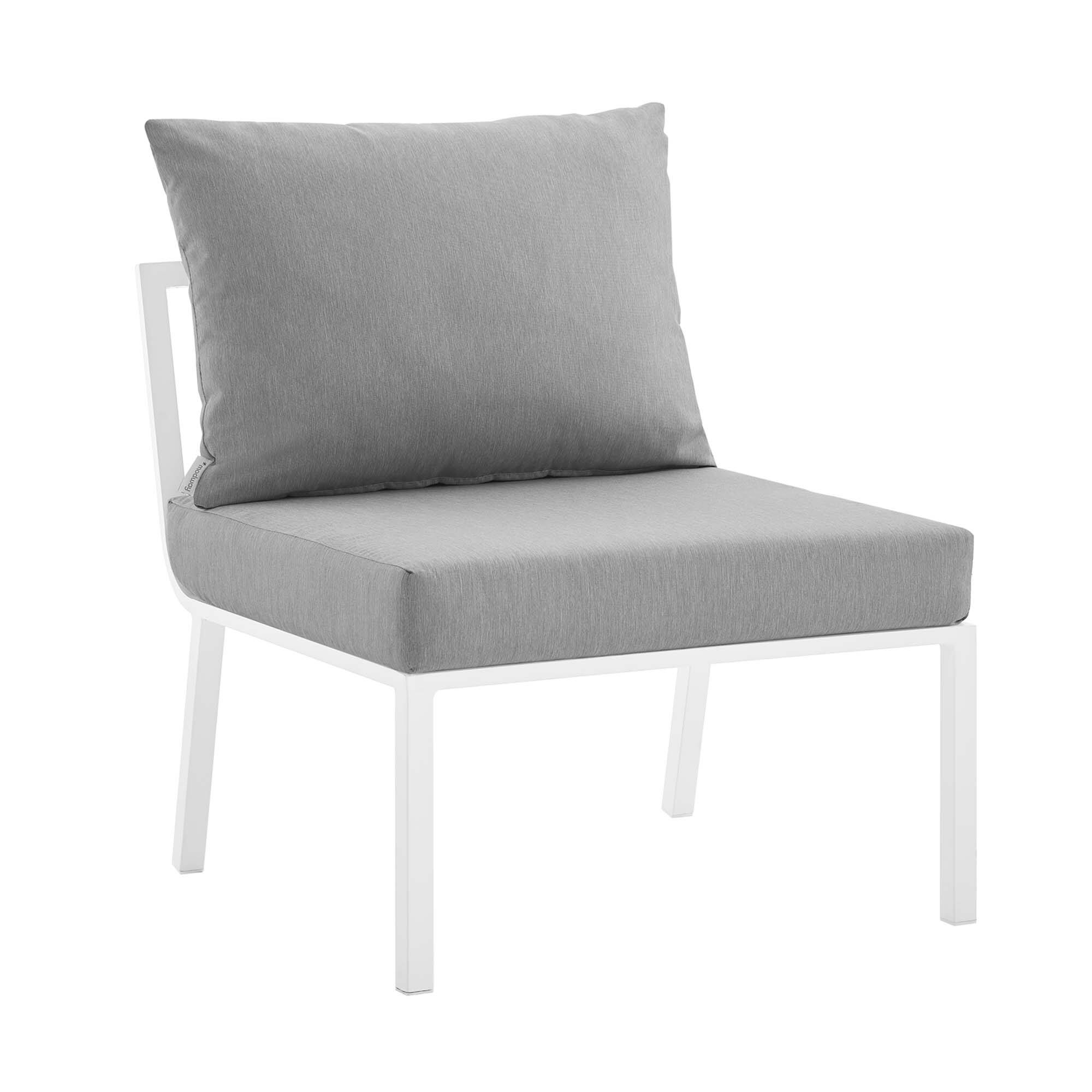 Angle. Modway - Riverside Outdoor Patio Aluminum Armless Chair by Modway - White Gray.