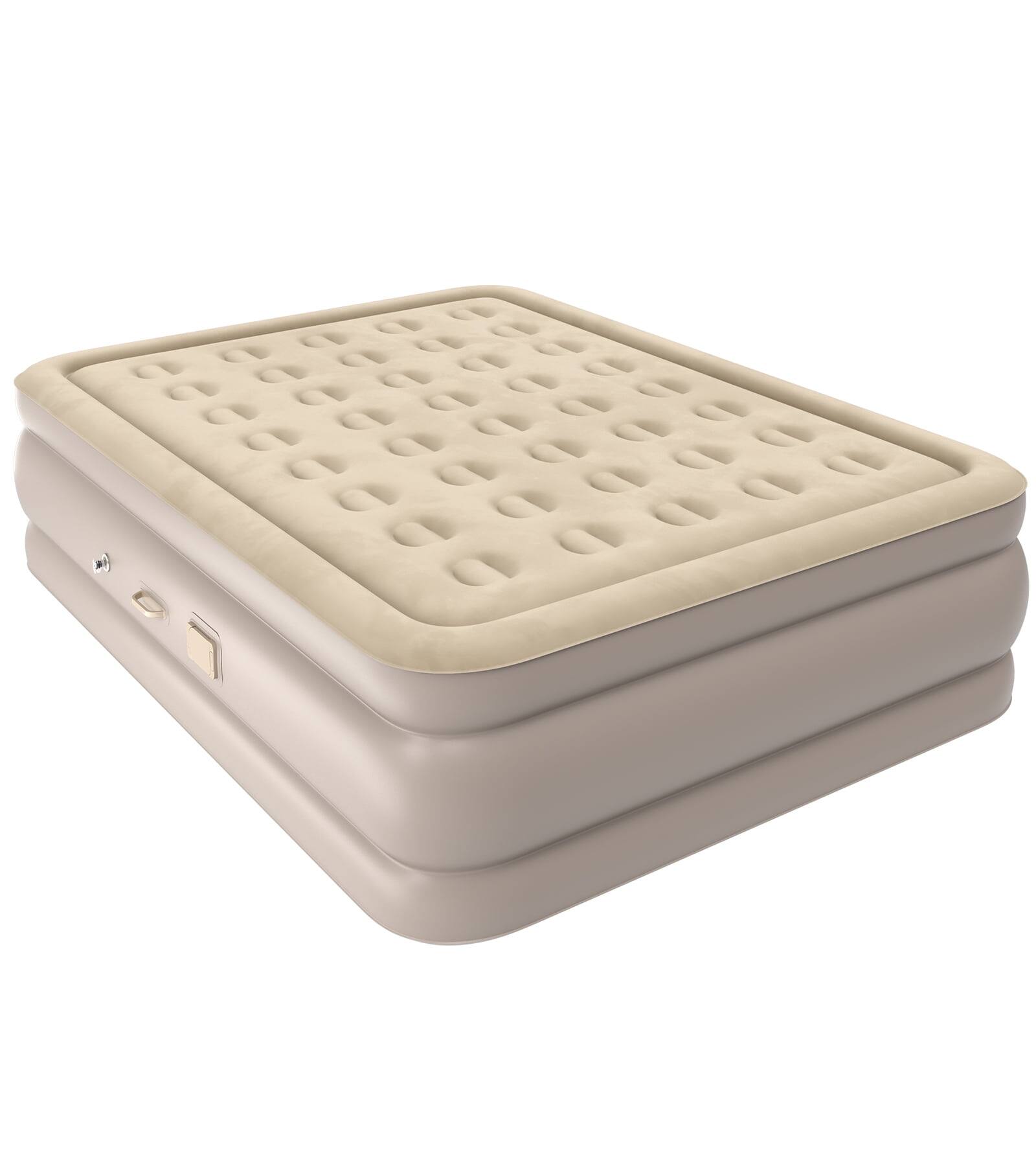 Front. Sugift - Queen Size Air Mattress with Built In Pump Comfort - Brown.