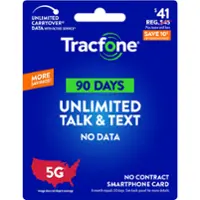 Tracfone - $41 Unlimited Talk and Text / 90 days (Smartphone) [Digital] - Front_Zoom