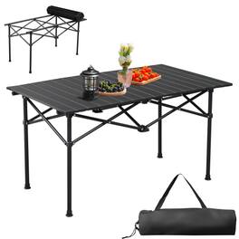 Winado - 37in Portable Folding Camping Table, Ultralight Collapsible Table for Outdoor Travel Hiking Table Backyard BBQ Party - Black