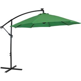 Sunnydaze - 9.5 ft Solar Cantilever Offset Patio Umbrella - Emerald