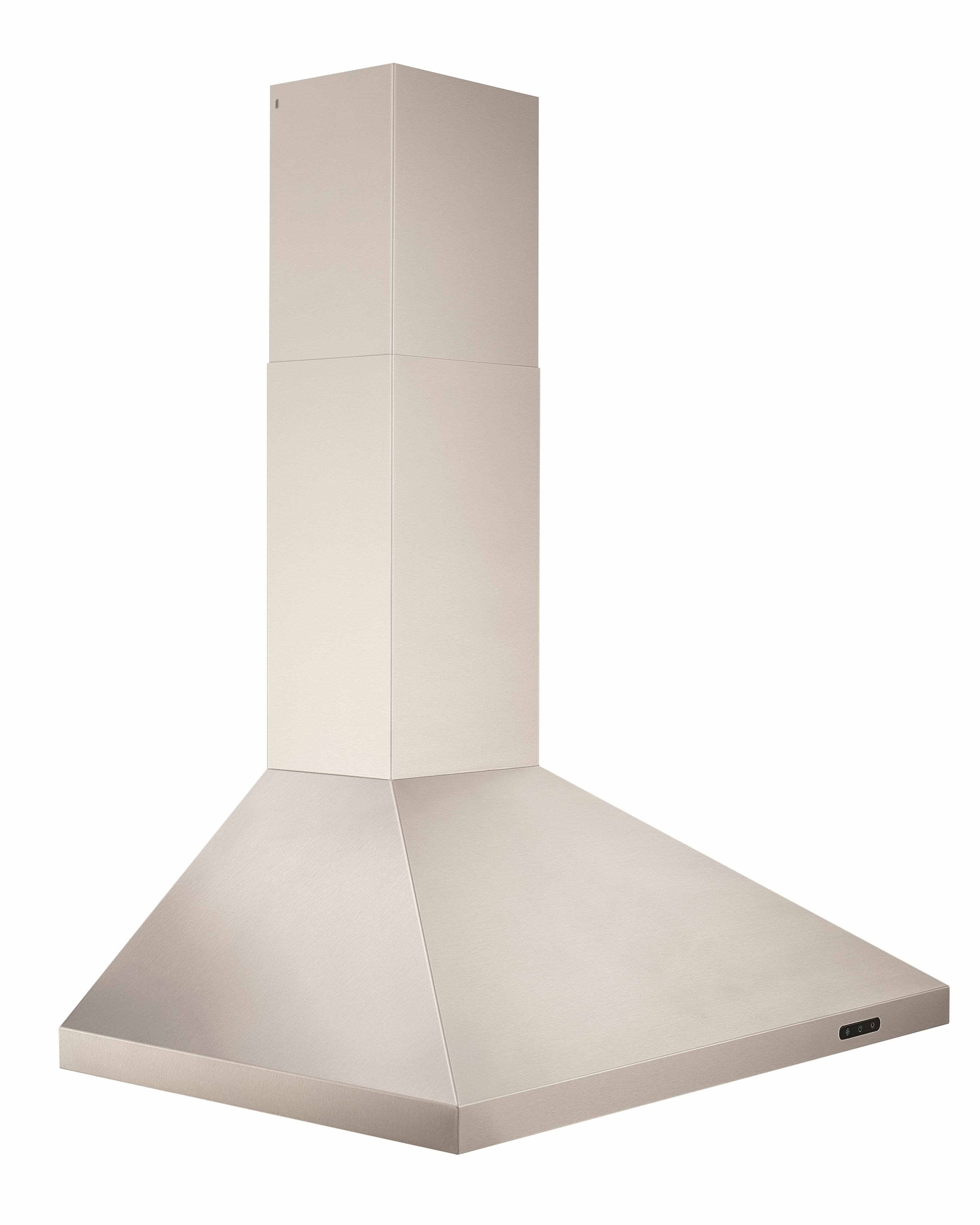 Left. Broan - Broan® Elite EW48 Series 30-Inch Pyramidal Chimney Range Hood, 460 Max Blower CFM - Stainless Steel.