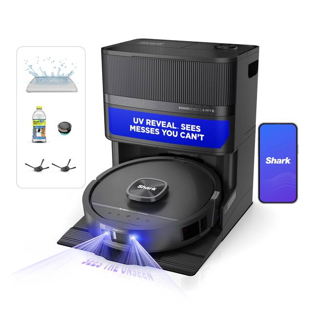Shark - PowerDetect UV Reveal 2-In-1 Vac & Mop - Black