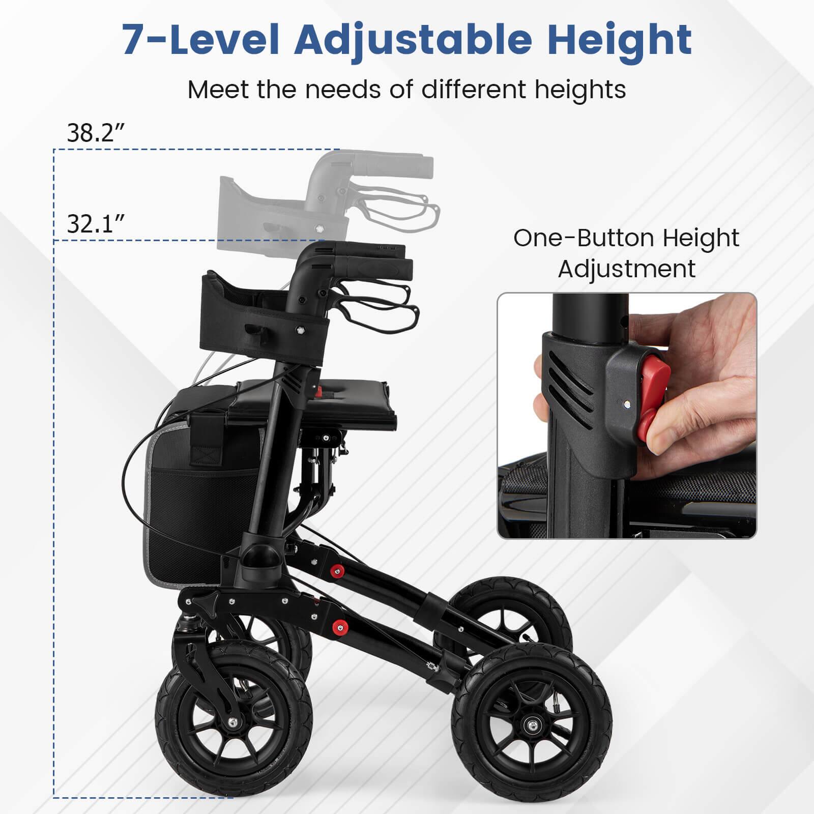 7-Level Adjustable Height
Meet the needs of different heights
38.2"
32.1"
One-Button Height Adjustment