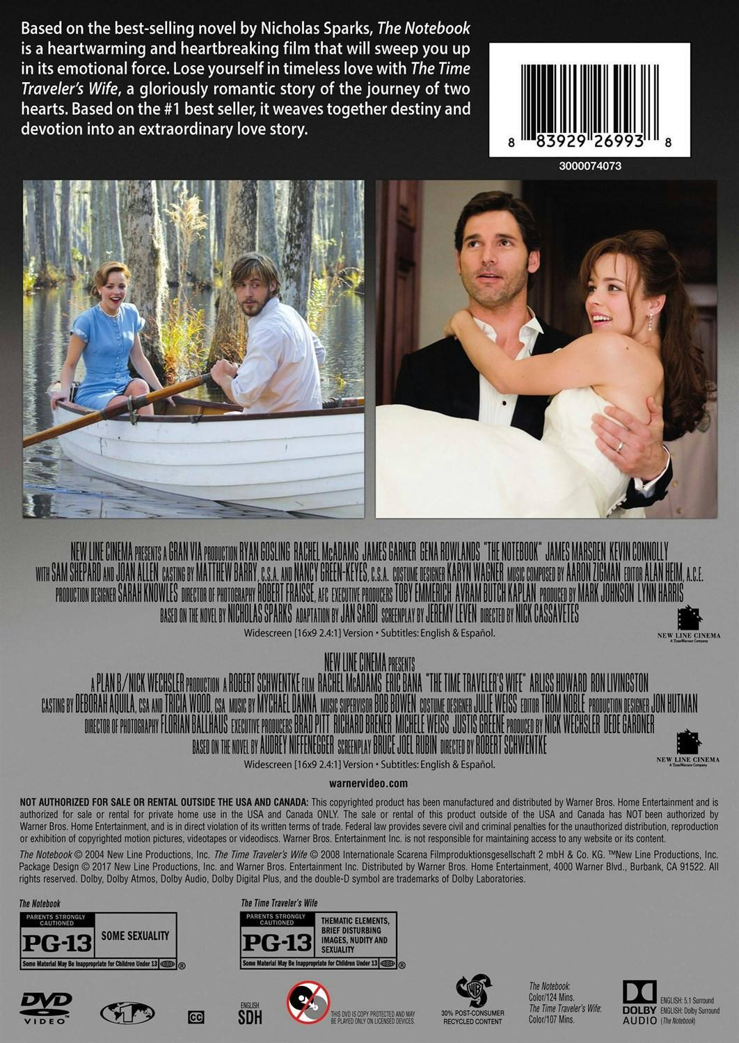 Back. The Notebook / Time Traveler's Wife (DVD Double Feature) [DVD].