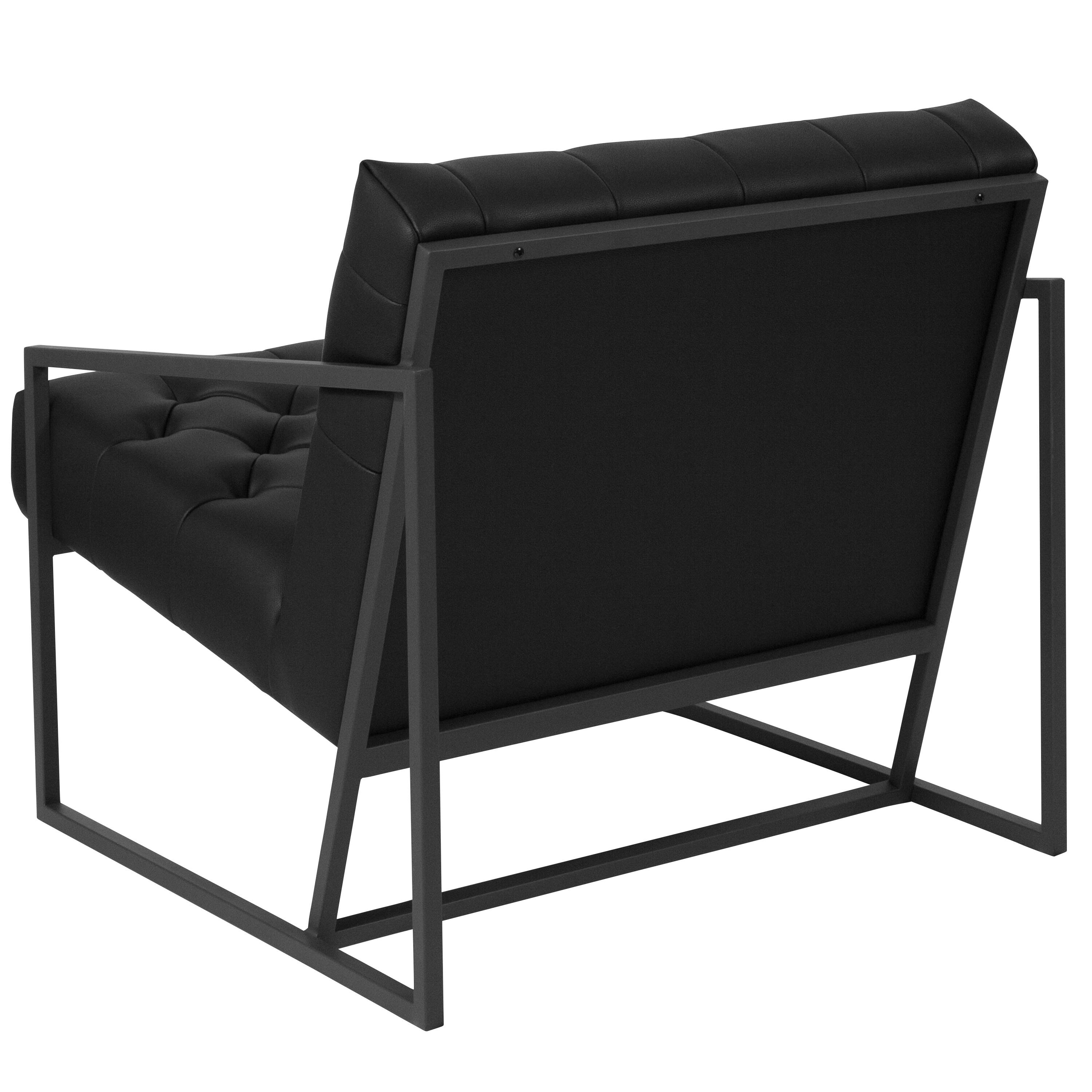 Alt View 3. Emma + Oliver - Home Office Tufted Lounge Accent Chair - Black.