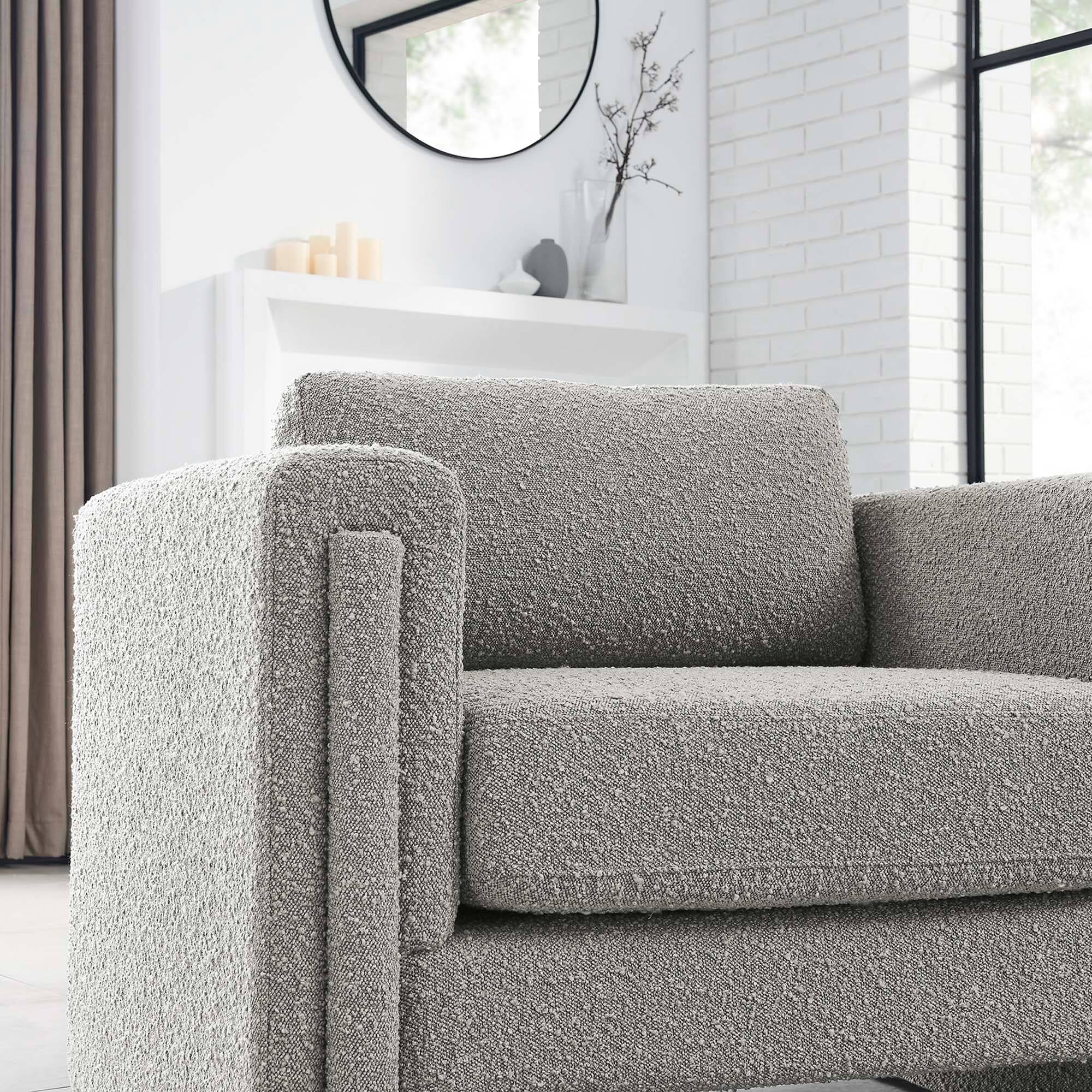 Alt View 1. Modway - Visible Boucle Fabric Armchair by Modway - Light Gray.