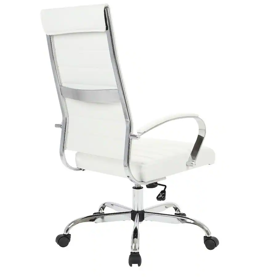 LeisureMod Benmar High Back Leather Office Chair with Adjustable