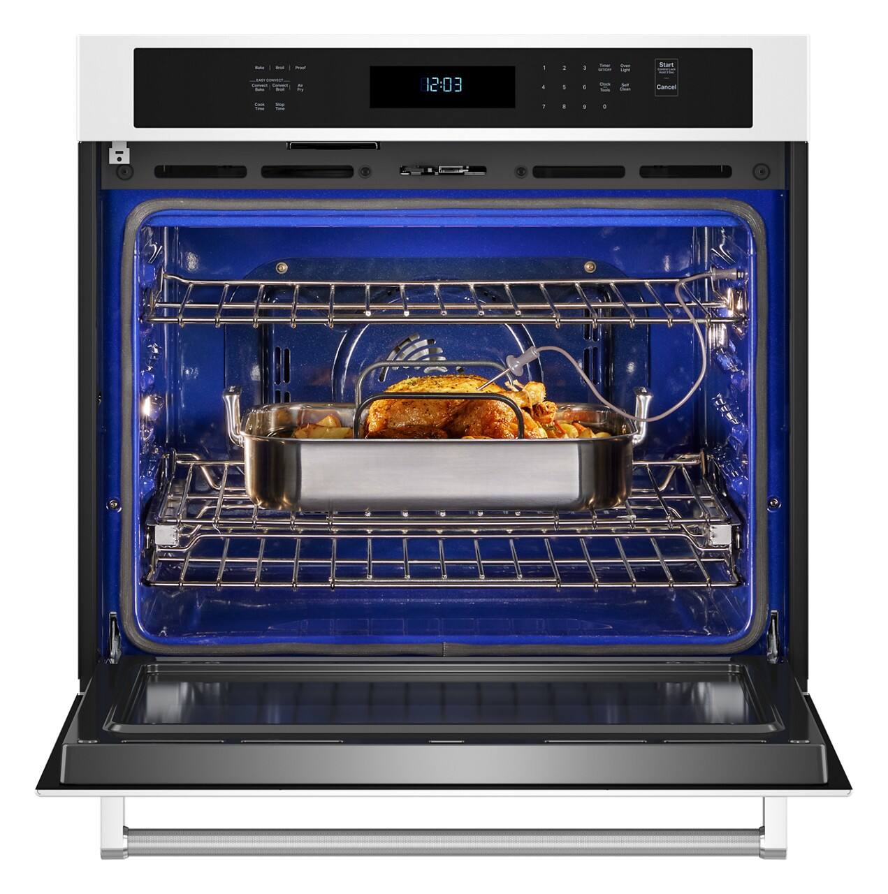 Alt View 13. KitchenAid - 30" Built-In Single Electric Convection Wall Oven with Air Fry Mode - White.