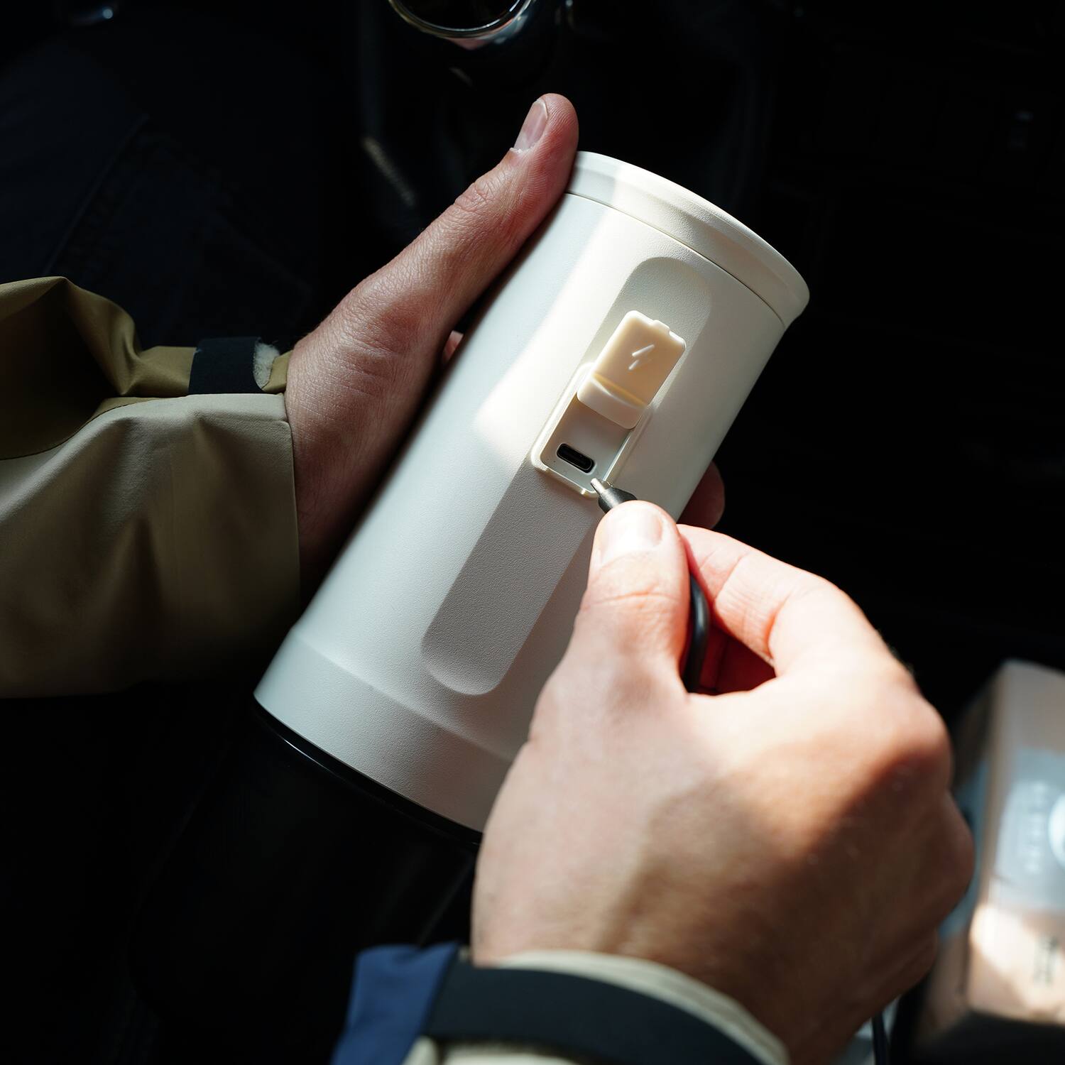 Alt View 5. Outin - Outin Nano Portable Electric Pearl White Espresso Machine with Self-Heating - Silver.