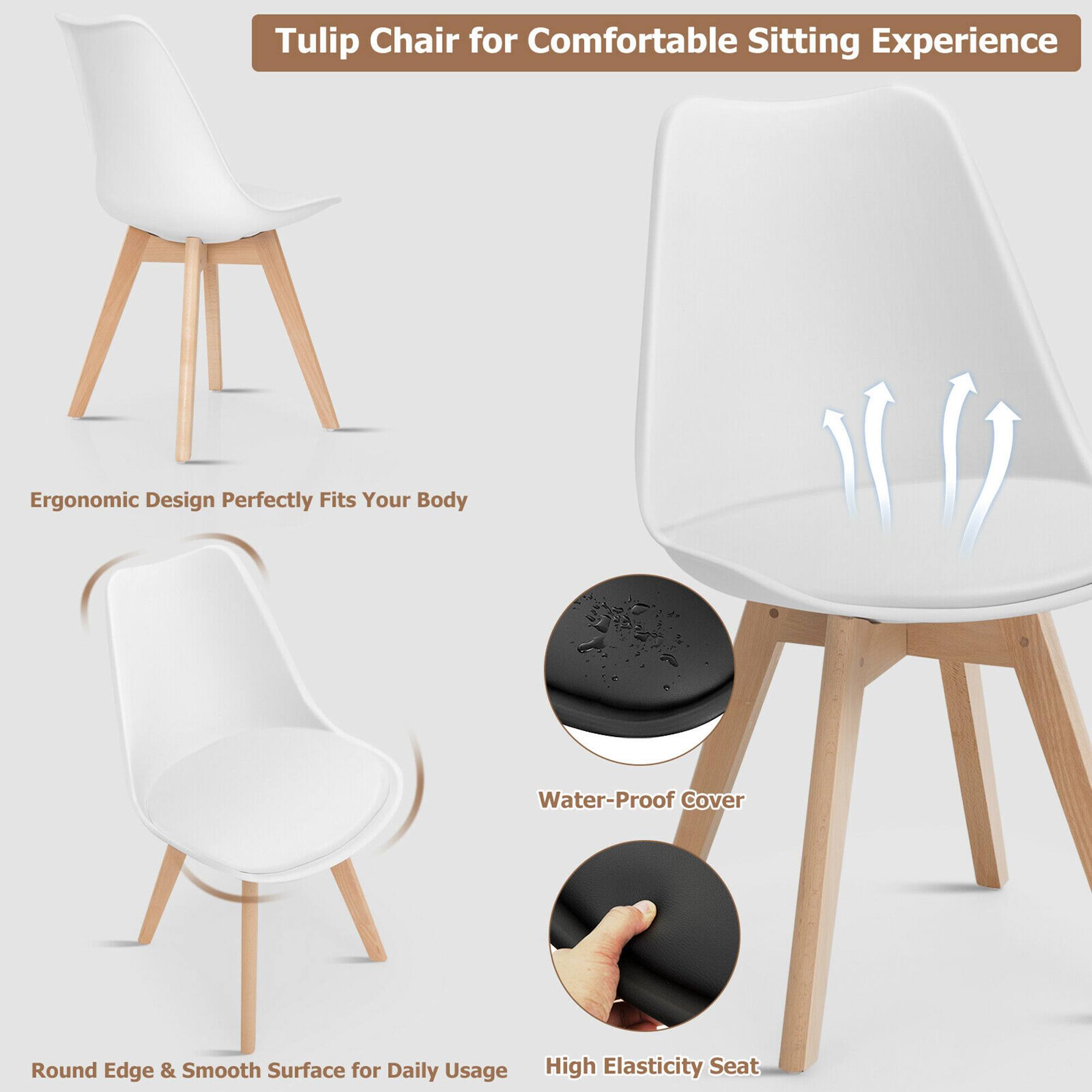 Tulip Chair for Comfortable Sitting Experience

- Ergonomic Design: Perfectly Fits Your Body
- Water-Proof Cover
- Round Edge & Smooth Surface for Daily Usage
- High Elasticity Seat