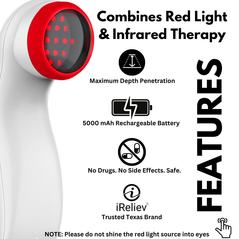 iReliev PainIQ+ Red Light & Infrared Laser Therapy Device - Best Buy