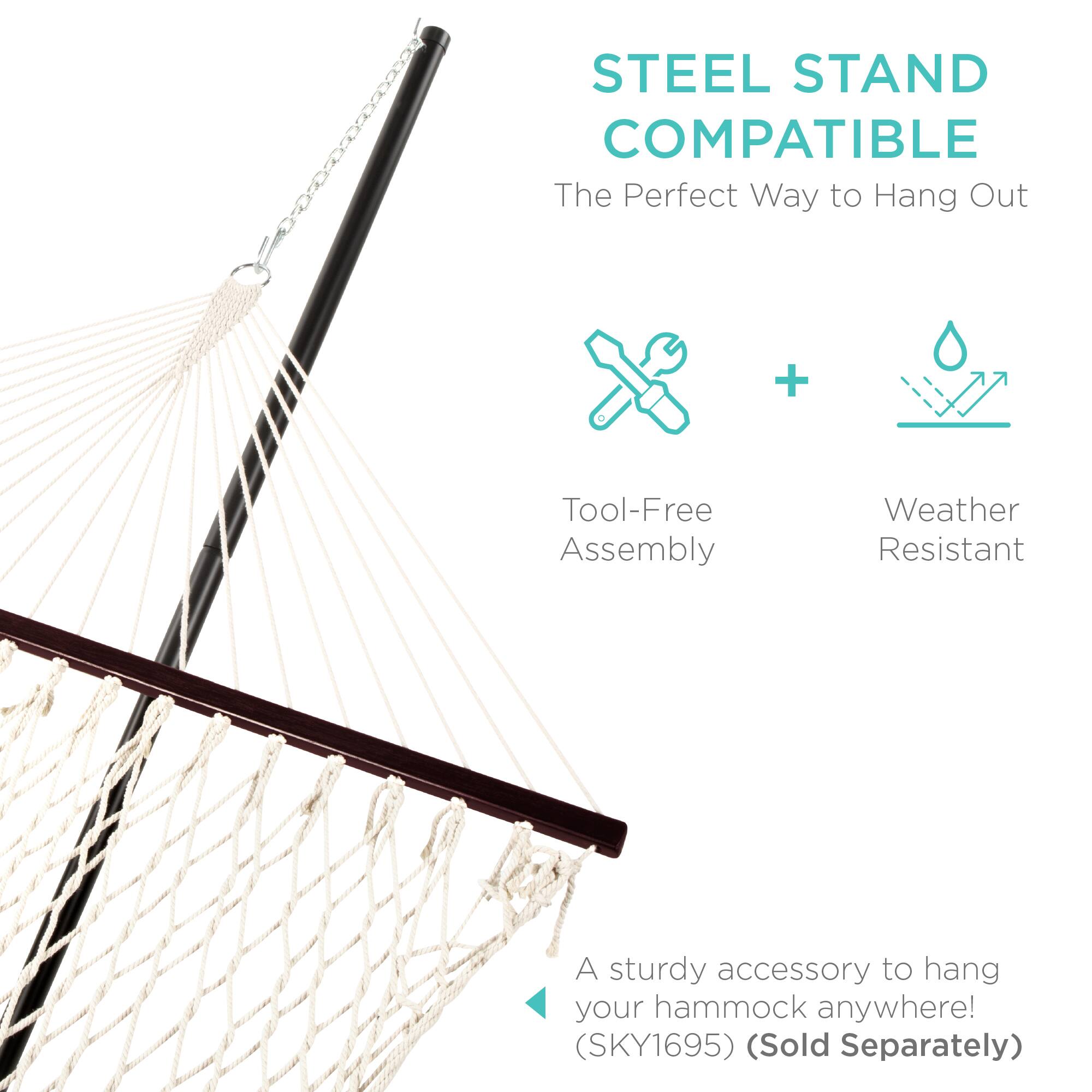 STEEL STAND COMPATIBLE  
The Perfect Way to Hang Out  

Tool-Free Assembly + Weather Resistant  

A sturdy accessory to hang your hammock anywhere!  
(SKY1695) (Sold Separately)