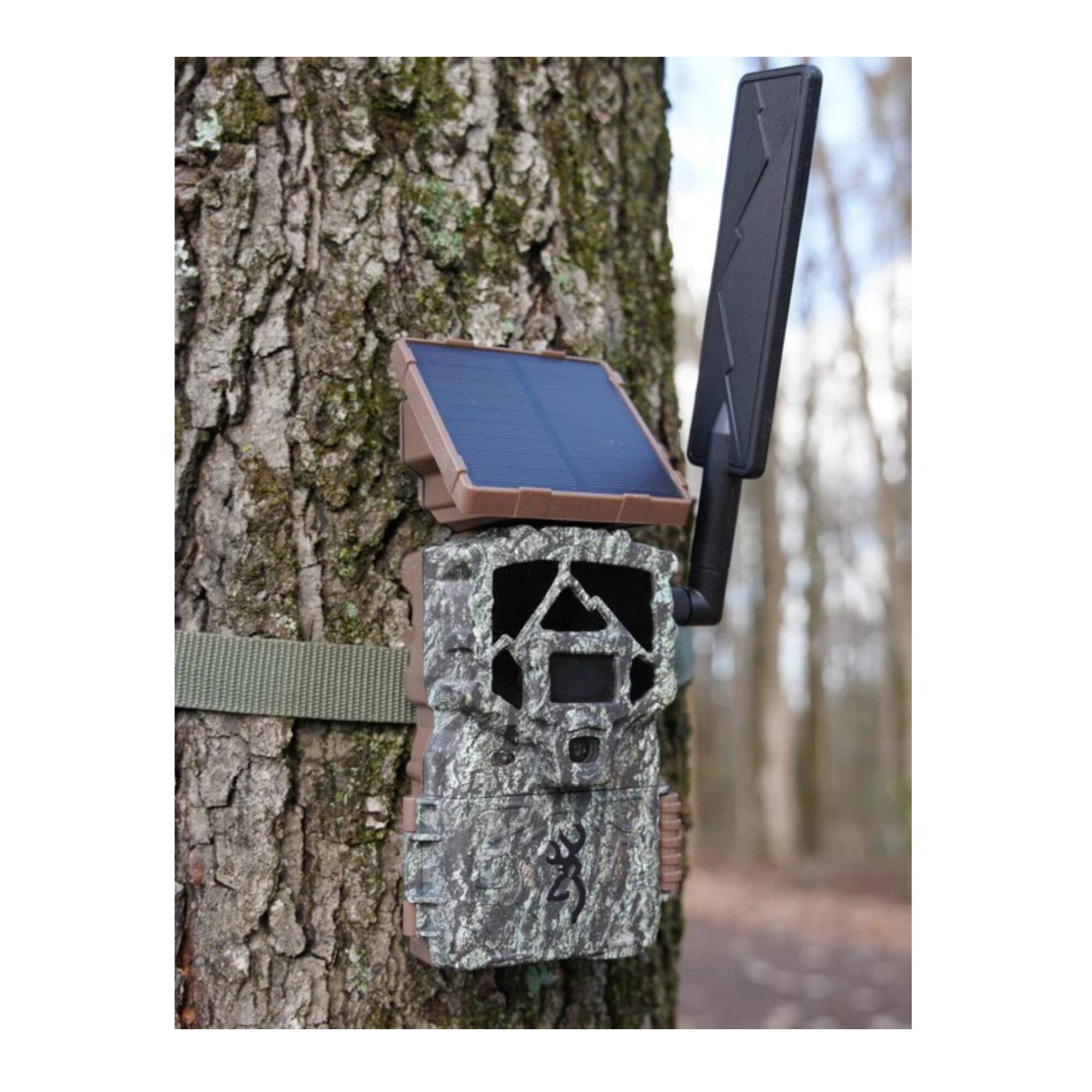 Left. Browning Trail Cameras - Browning Trail Camera Defender Wireless Pro Scout Max HD Solar (Camouflage).